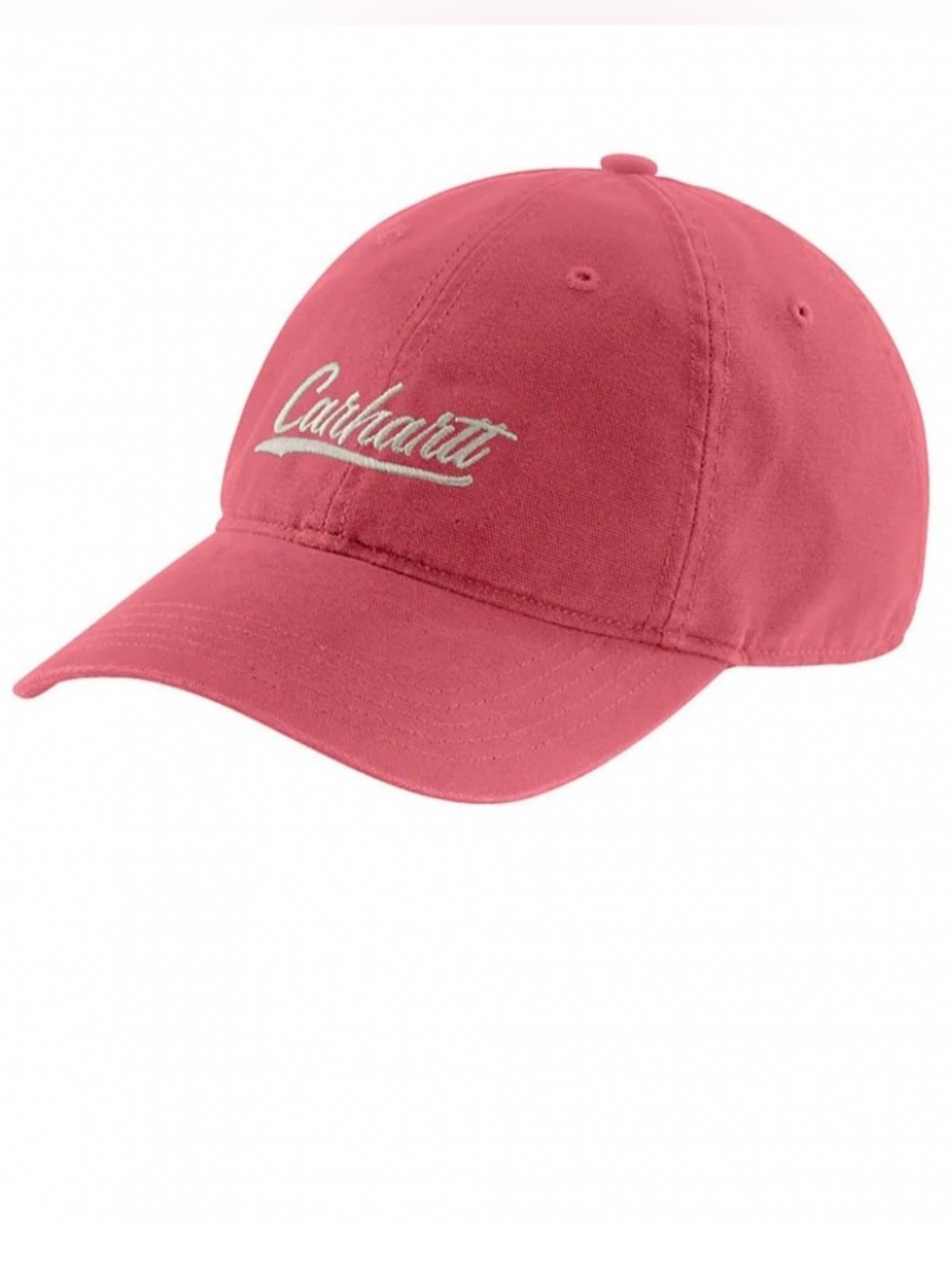 Carhartt Coral Pink Womens Girls Canvas Script Cap Hat w/ White Embroidered Logo